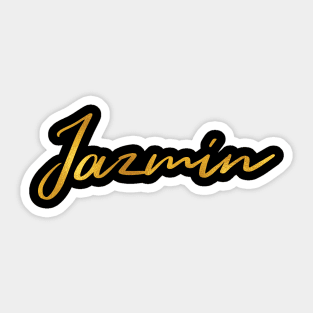 Jazmin Name Hand Lettering in Faux Gold Letters Sticker